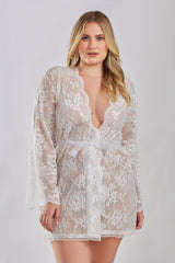 Willow Robe in Ivory Charmeuse Silk